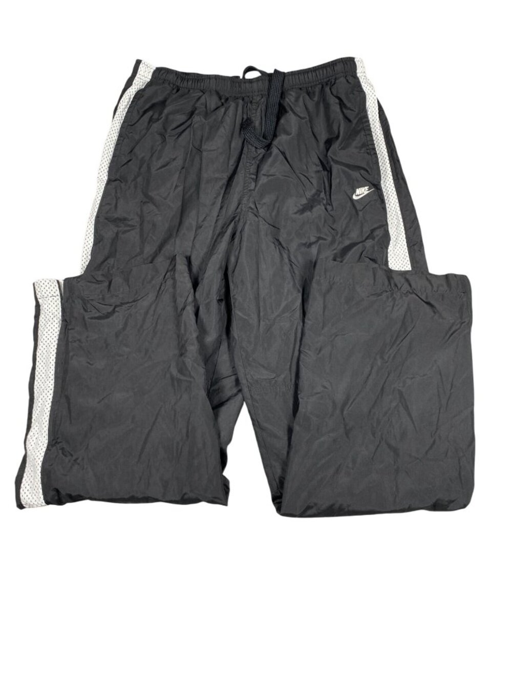 Nike Men’s XL Black Track Pants Mesh Side Panels Lightweight Polyester Athletic